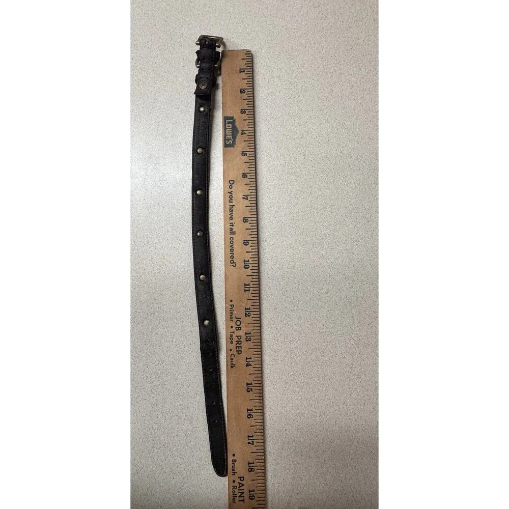 Genuine Hard Embossed Italian Leather VTG Dog Collar 18” with Crowns Accents